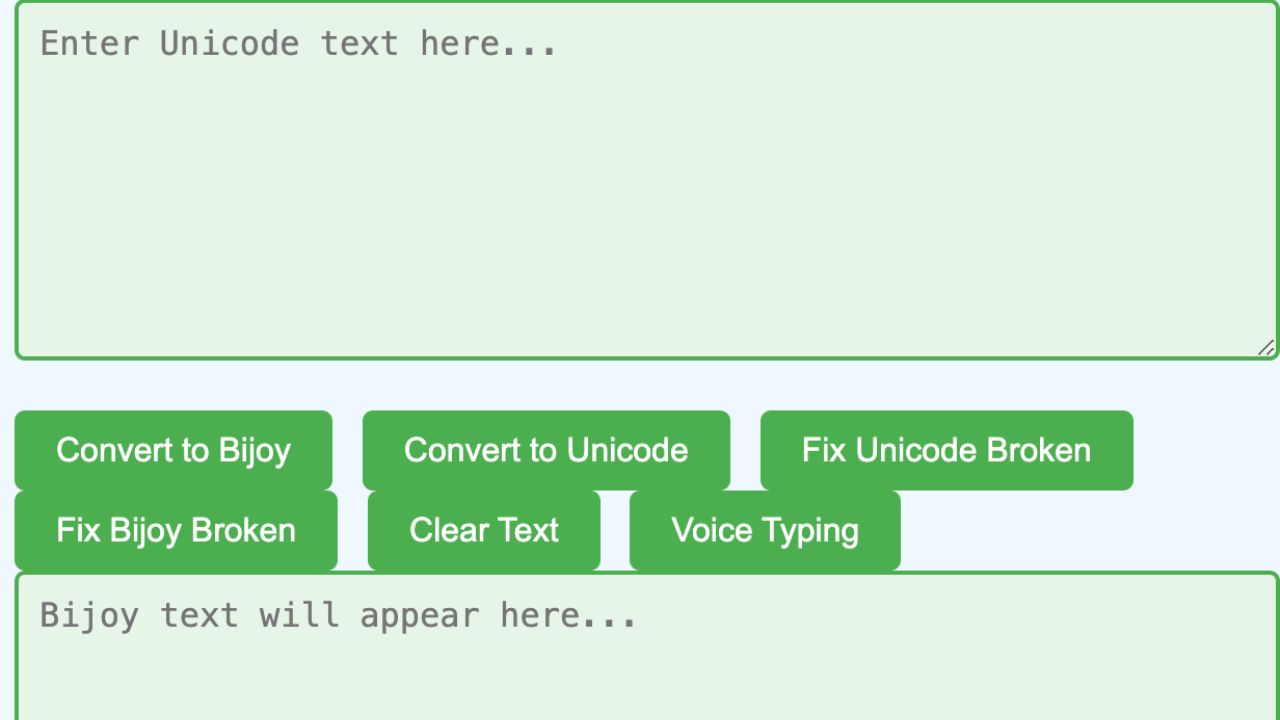 Unicode to Bijoy Converter