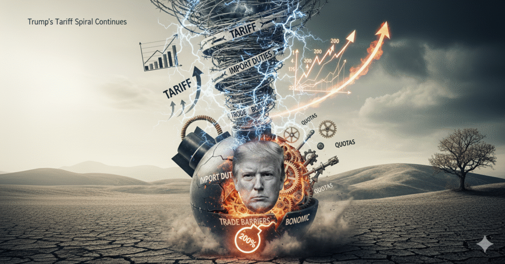 ট্রাম্পের শুল্ক ঘূর্ণি অব্যাহত: ভারতীয় রফতানিতে ৫০% শুল্কের পর এবার ২০০% ‘ট্যারিফ বোমার’ হুমকি