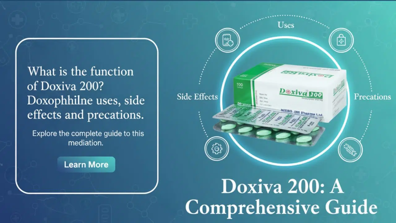 Doxiva 200 এর কাজ কি? ডক্সোফাইলিন এর ব্যবহার, পার্শ্বপ্রতিক্রিয়া ও সতর্কতা।