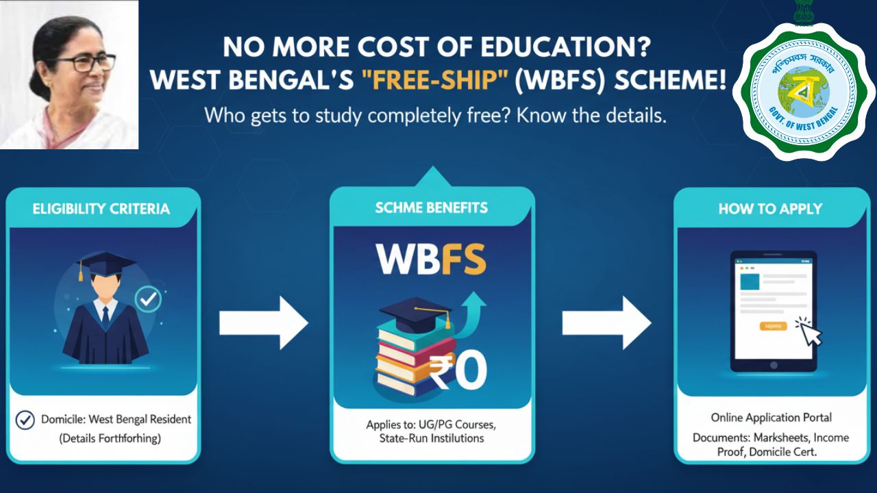 পড়াশোনার আর কোনো খরচ নেই? রাজ্য সরকারের নতুন ‘ফ্রি-শিপ’ (WBFS) প্রকল্পে কারা পাবেন সম্পূর্ণ বিনামূল্যে পড়ার সুযোগ! জানুন বিস্তারিত