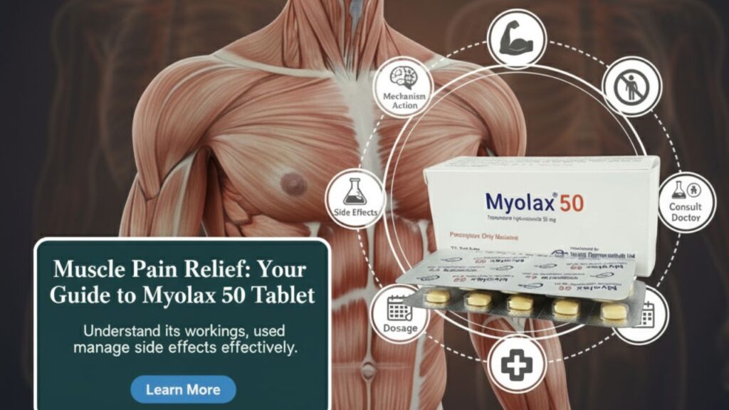 পেশীর ব্যথায় ভুগছেন? জানুন Myolax 50 Tablet এর কাজ, ব্যবহার এবং পার্শ্বপ্রতিক্রিয়া
