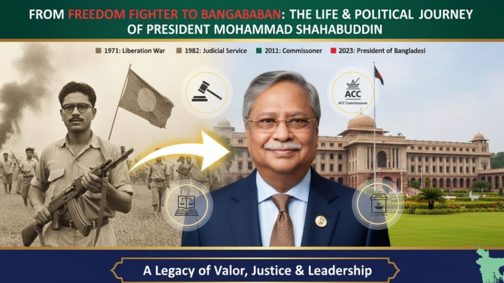 মাঠের মুক্তিযোদ্ধা থেকে বঙ্গভবন: রাষ্ট্রপতি মোহাম্মদ সাহাবুদ্দিনের জীবন ও রাজনৈতিক পথচলা