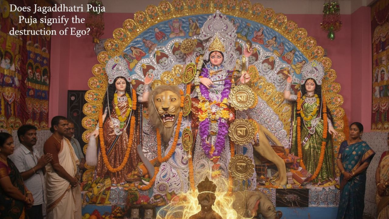 হাতির মৃত্যু নয়, অহংকারের বিনাশ! জগদ্ধাত্রী পূজার এই গভীর রহস্য জানেন কি?