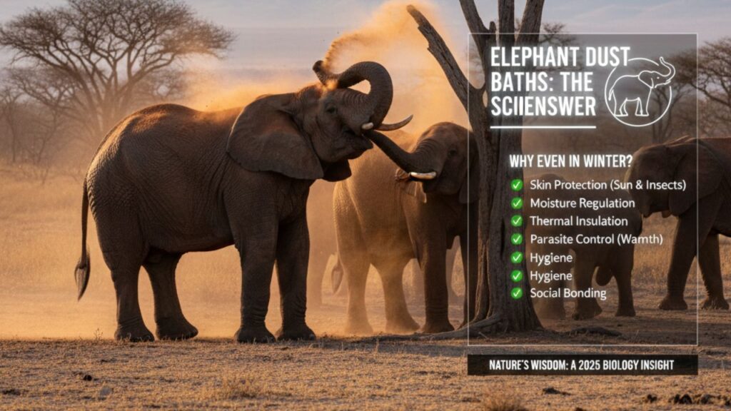 Why Do Elephants Take Dust Baths in Winter