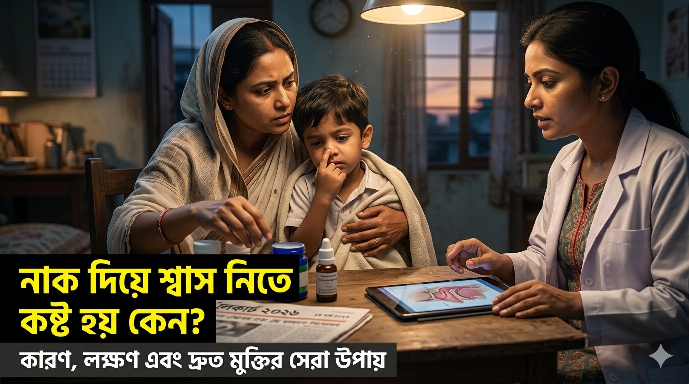 নাক দিয়ে শ্বাস নিতে কষ্ট হয় কেন
