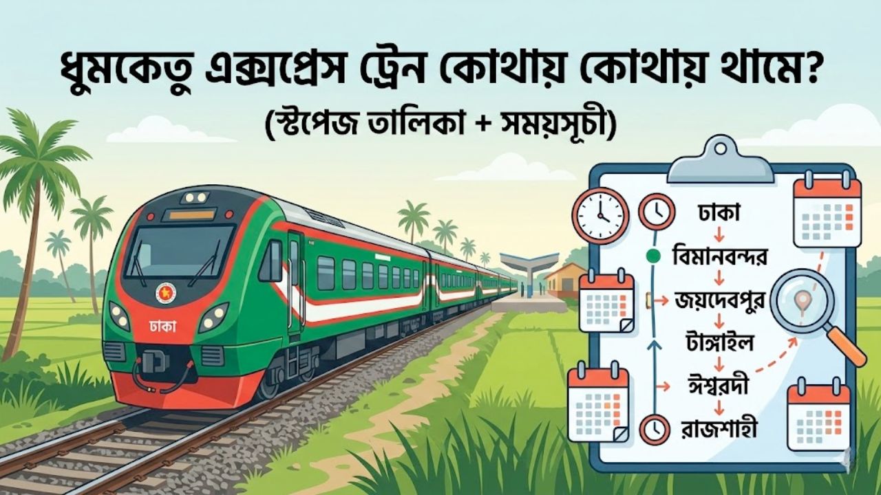 ধুমকেতু এক্সপ্রেস ট্রেন কোথায় কোথায় থামে