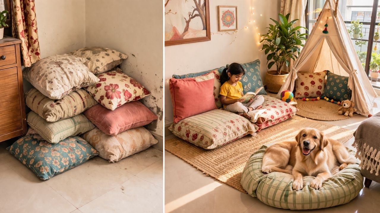 Reuse Old Pillows For Home Decor