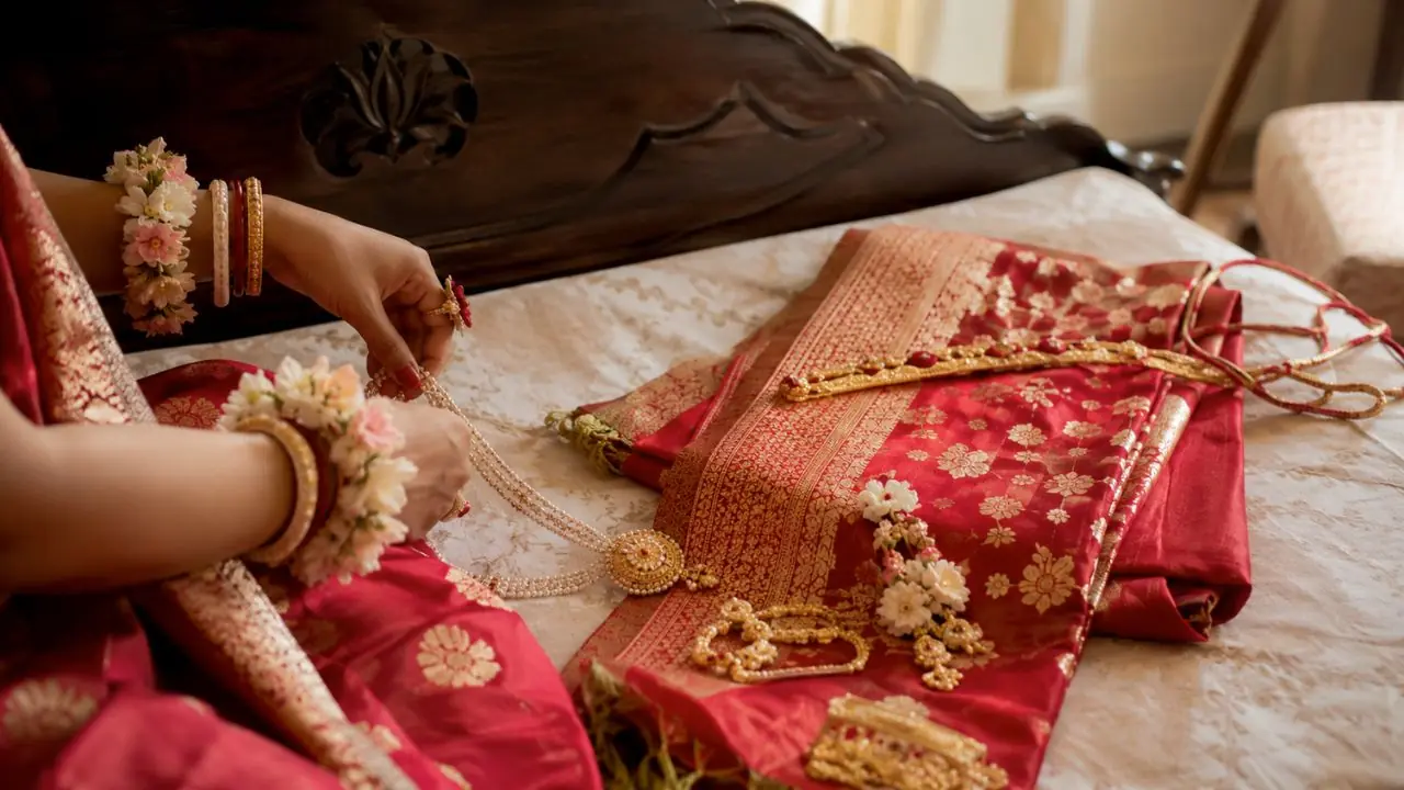 Bridal Look Without Gold Jewellery