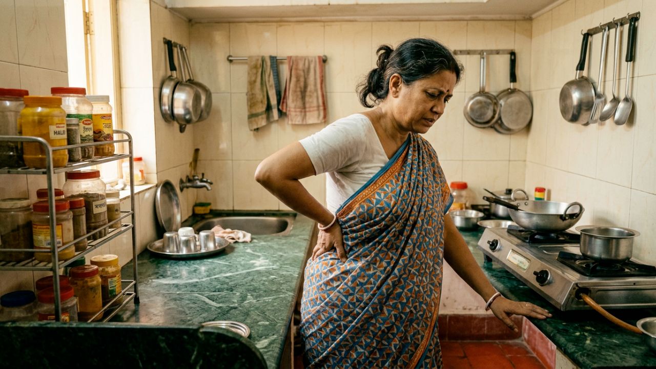 standing while cooking back knee pain